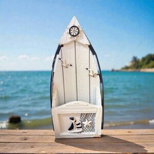 Nautical White and Blue Boat Decor